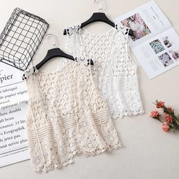 Lace Flower Hollow Sexy Knitted Cardigan Sweater Female Petal Edge Thin Section Was Thin Air Conditioning Sweater Women Summer 210604