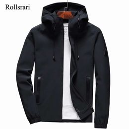 Jacket Men Zipper Arrival Brand Casual Solid Hooded Jacket Fashion Men's Outwear Slim Fit Spring and Autumn High Quality K11 210928