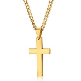 Mens Stainless Steel Cross Pendant Necklaces Party Supplies Men Religion Faith Crucifix Charm Titanium Steels Chain For Women Fashion