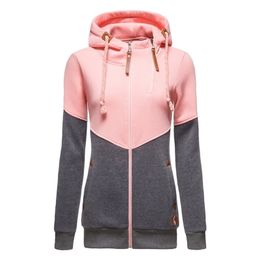 Spring Hoodied Sweatshirt Ladies Casual Patchwork Slim Womens Jackets Brand Warm Long Style Buttocks Hoodies Women 210805