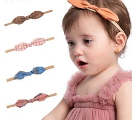 Elastic Stripe soild Plaid Bowknow Baby Headband Newborn Girl Boy Hair Accessories Infant Hairband