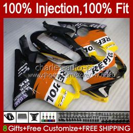 100% Fit OEM Fairings For HONDA CBR 600F4 600FS 600 F4 FS CC 99-00 Body 54No.254 600CC CBR600 F4 CBR600F4 99 00 CBR600FS 1999 2000 Repsol Orange Injection Mould Bodywork