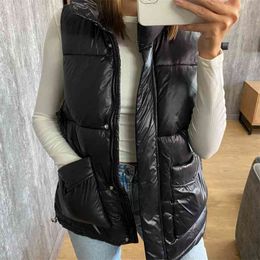 Women's down cotton vest spring and autumn wear style outer Korean waistcoat jacket 210819
