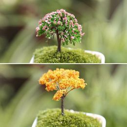 small bushes UK - Decorative Flowers & Wreaths Tree Simulation Pot Plants Fake Table Potted Ornaments Home Decoration Artificial Cherry Bushes Bonsai Small