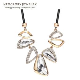 Neoglory Big Crystal Czech Rhinestone Fashion Chain Choker Statement Necklace For Women Bijoux Bib Big-name Jewelry 2021 CN2 Chokers