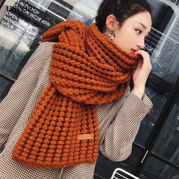 Winter Scarf Women Long Large Knitting Soft Warm Scarves Female Vintage Shawl Wraps Pashmina 211123