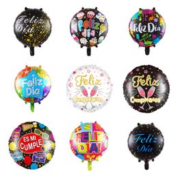 18 Inch Spanish Happy Birthday Aluminum Film Balloon Party Supplies Wedding Holiday Parties Decoration many styles