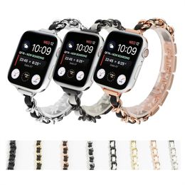 Strap for Chain Apple Watch 6 SE 5 4 40mm 44mm Watchbands Slim Stainless Steel Link Bracelet for Iwatch 3 Band 38mm 42mm Women