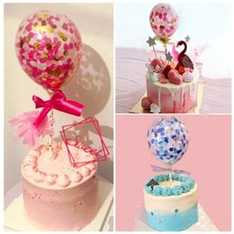 Creative Confetti Balloon Cake Topper Happy Birthday Party Decor Kids Wedding Baby Shower Flamingo Fav Other Festive & Supplies