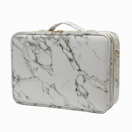 Cosmetic Bags & Cases 2021 Large Capacity Bag Sturdy Durable Metal Buckle Waterproof PU Leather Professional Makeup Case