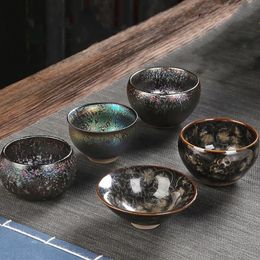 Ceramic Teacup Colourful Peacock Single Jianzhan Bowl