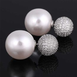 PAPPET Pearl Stud Earrings 16mm Big Frosted Matte Balls Double Side Simulated Pearl Studs Earring Candy Colors Jewelry Gifts For Women & Girls