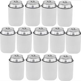 Neoprene Blank White Beer Can Cooler 12oz for Sublimation Beer Bottle Koozie Can Sleeves Kitchen Bar Products