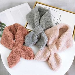 Double-sided Plush Scarf All-match Imitation Lamb Wool Scarf Candy Colour Couple Warm Collar Scarf Curly Furry Soft Neckerchief H0923