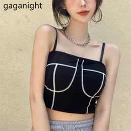 Womens Summer Camis Sexy Sleeveless Tanks Tops Cotton Padded Seamless Vest Casual Solid Crop Top Female Camisole 210601