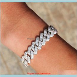 Link, Bracelets Jewelry1M Cuban Link Chain Iced Out Bracelet Men Cubic Zircon Hip Hop Jewelry For Male Drop Delivery 2021 7Bizp