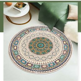 Diameter 40/60/80/100cm Nordic national style carpet Moroccan carpet living room bedroom bay window bedside round yoga mat By sea T2I52721