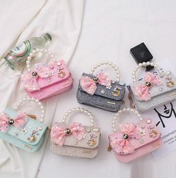 Korean Style Purses and Handbags for Women Cute Girls Princess Messenger Bag Little Girl Pearl Party Hand Bags Tote Gift