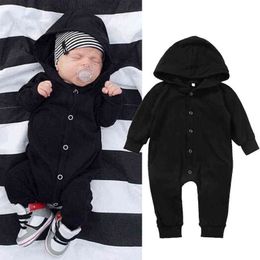 Pudcoco Bebe Romper Newborn Infant Warm Baby Boy Girl Clothes Cotton Long Sleeve Hooded Jumpsuit Tracksuit 0-24M Fits G1221