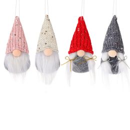 Christmas Decoration Gnome Plush Doll Pendant Xmas Tree Hanging Ornament New Year Kids Gifts Party Supply XBJK2109
