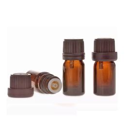 Wholesale 5ml 10ml 15ml 20ml Brown Glass Essential Oil Bottle Small Sample Bottles Free