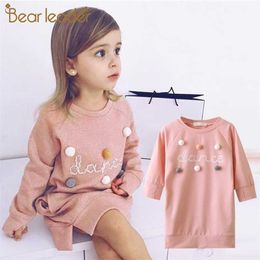 Bear Leader Girls Sweatshirts Spring Autumn Children Clothing Casual Long Sweatshirt Cute Dots Pattern Full Sleeve Girl Costumes 211110