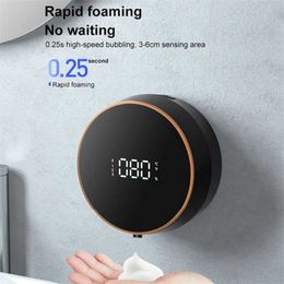 Foam Soap Dispenser USB Automatic Hand Washing Washer Intelligent Induction Foaming Machine For Kitchen Bathroom 211206