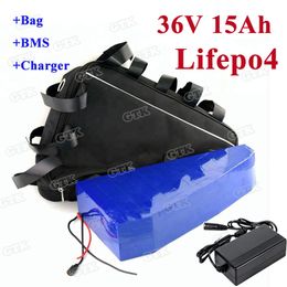 Triangle Lifepo4 battery pack 36V 15Ah 14Ah built in BMS for 750w 1000w electric bike scooter power wheelchair bank+charger