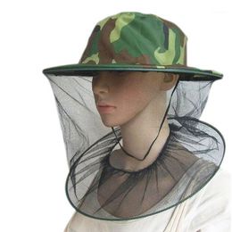 Camouflage Beekeeping Fishing Hat Mosquito Net Caps Mesh Beekeeper Protective Cap Mask Outdoor Anti Bee Neck Veil Head Cover Cycling & Masks