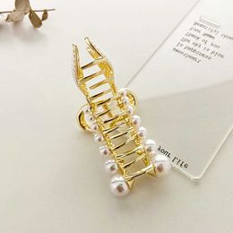 Light luxury metal pearl fish tail back of head small hairpin exquisite high end shark clip hairpin female