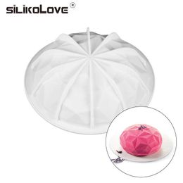 SILIKOLOVE 3D Silicone Cake Mould Diamond Mousse Dessert Silicone Moulds Chiffon Cakes Moulds for Baking For Wedding 210721