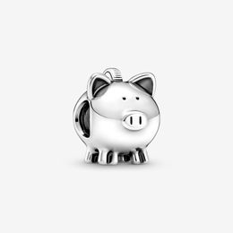 100% 925 Sterling Silver Cute Piggy Bank Charms Fit Original European Charm Bracelet Fashion Women Wedding Engagement Jewellery Accessories