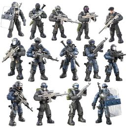 2021 World War 2 WW2 Army Military Soldier City Police SWAT Special Forces Figures Building Blocks Bricks Kids Toys Y1130