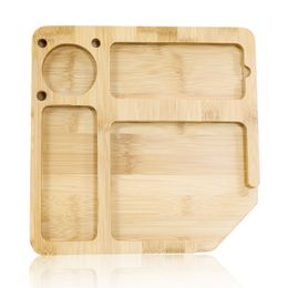 COURNOT Natural Bamboo Wood Smoking Rolling Tray 250mm Handmade Cigarette Smoke Accessories