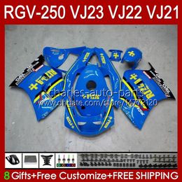 OEM Fairings For SUZUKI RGV250 SAPC glossy blue VJ23 RVG250 250CC VJ 23 Cowling RGV-250CC 97 98 Bodywork 107HC.26 RGV-250 Panel RGVT-250 RGVT RGV 250 CC 1997 1998 Bodys