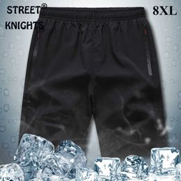 Summer Men Shorts Ice Silk Pants Men's Ultra-Thin Comfortable Slim Sports Breathable Loose Micro-Elastic 7Xl 210714