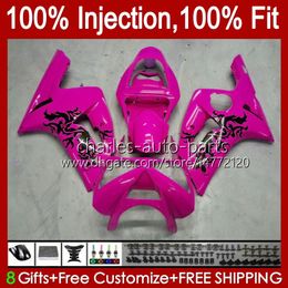 Injection Mould Fairings For KAWASAKI NINJA ZX-6R ZX-636 ZX 6R 600 CC 6 R ZX636 03-04 Bodywork 8No.41 ZX 636 600CC ZX6R 03 04 ZX600C ZX600 2003 2004 OEM Bodys glossy rose