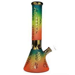 14inch Thick Glass Bong Big Colourful Hookah Bongs Percolator Shisha Dab Rig Smoking Water Pipe Philtre Beaker Bubbler W/ ICE Catcher