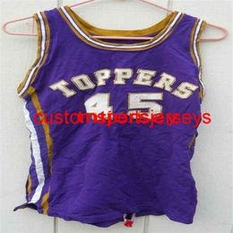 Stitched VINTAGE BLUE MOUNTAIN PERS # 45 BASKETBALL JERSEY Embroidery Jersey Size XS-6XL Custom Any Name Number Basketball Jerseys