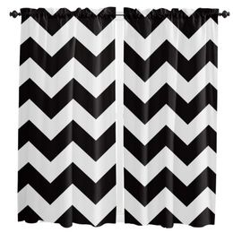 Curtain & Drapes Stripes Black And White Simple Ripple Window Curtains For Living Room The Bedroom Home Interior Kids Decoration