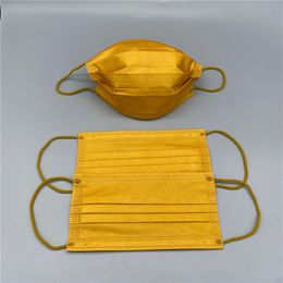 Gold Disposable Mask Adult Fashion Designer Face Masks 3 Layers Non-Woven