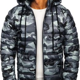 ZOGAA Fashionable Men's Camouflage Hooded Zipper Warm Cotton Jacket 211214