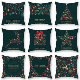 Pillow Case Christmas Xmas Decorative Tree Decor Printed Sofa Cushion Merry Home Textile Bedding Pillows