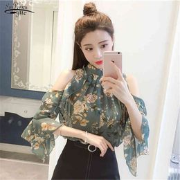 Fashion Summer Tops Chiffon Shirt Women And Blouses Off Shoulder Sexy Blouse Blusa Feminina 14300 210521