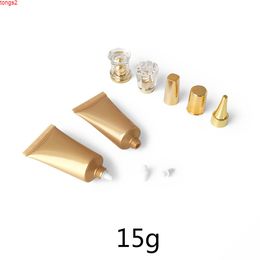 serum packaging UK - 15ml Pearl Gold Refillable Cosmetic Bottle 15g Empty Plastic Travel Packaging Beauty Eye Cream Serum Container Lotion Soft Tubegood qty