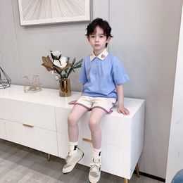 2021 high quality Summer Clothes set Boys solid T-shirt Girls Tops Shorts Boy Pants Toddler Outfit Kids 2pcs suits