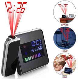 Projection Alarm Clock Digital Date Snooze Function Backlight Projector Desk Table Led Clock With Time Projection home 211112