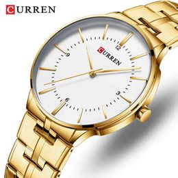 CURREN Men Watch Top Luxury Brand Fashion Blue Quartz Watches Man Stainless Steel Waterproof Analog Wristwatch Relogio Masculino 210517