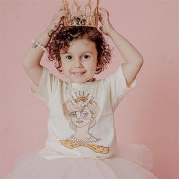 Kids Summer T shirt 100% Cotton Toddler Boys Girls Cartoon Crown Pattern Tops Fashion Brand Baby Short Sleeve Tees 210619