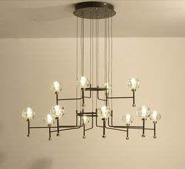 Modern Crystal Chandelier Lighting Nordic Led Pendant Lamp Living Room Bedroom Dining Creative Art Light Fixtures